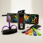 Activerse Home Workout Combo | Push-Up Board, Resistance Bands & FREE Shaker